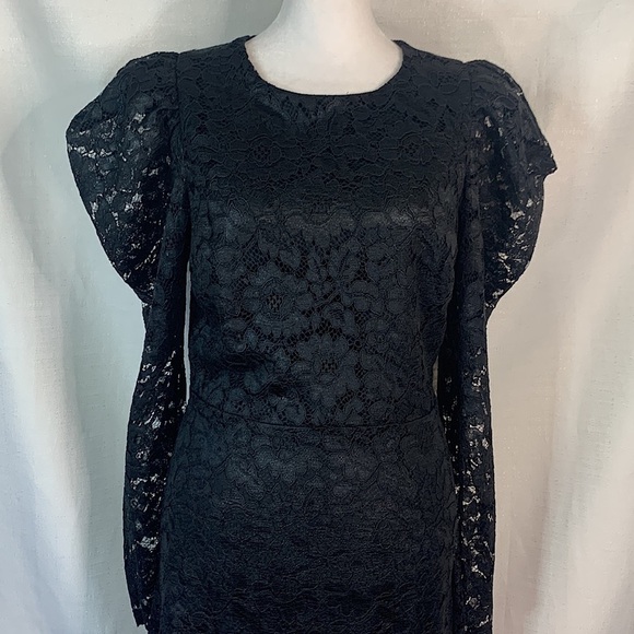Express Lace Puff Sleeve Fit And Flare Dress- NWT - Picture 5 of 15